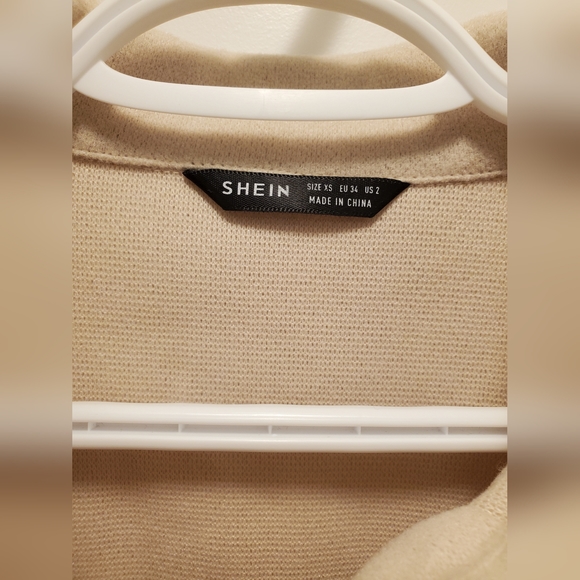 SHEIN Frenchy Flap Pocket High Low Hem Light Coat/Shacket - Picture 6 of 6